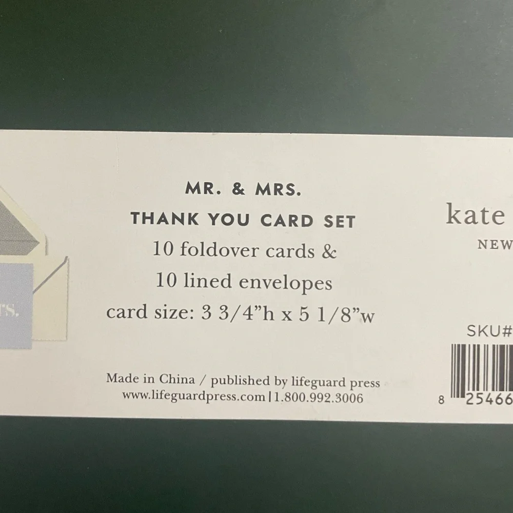 Kate Spade Wedding Thank You Notes. New In The Box.